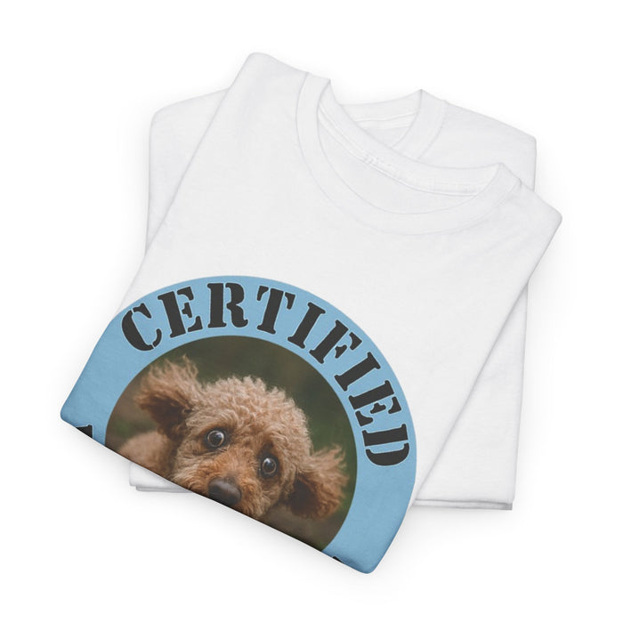 Certified Velcro Dog Tee — Funny Dog Face Graphic T-Shirt