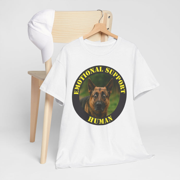 Emotional Support Human T‑Shirt — Dog Photo Badge Tee