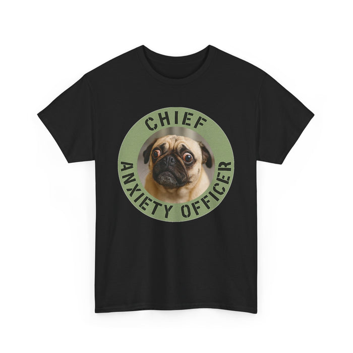 T-Shirt - "Chief Anxiety Officer" Pug Graphic Tee