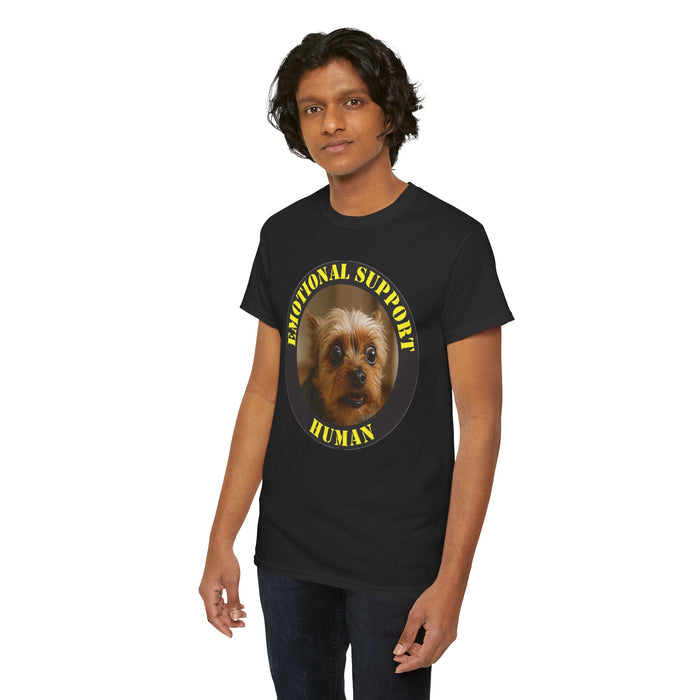 Emotional Support Human T‑Shirt — Cute Yorkie Dog Graphic Tee
