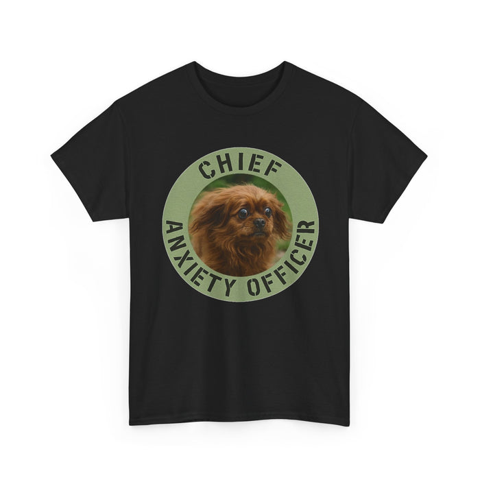 T-Shirt — "Chief Anxiety Officer" Cute Pekingese Dog Graphic Tee