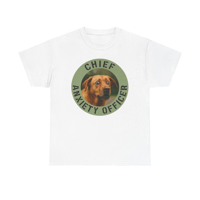 Chief Anxiety Officer T-Shirt – Funny Dog Anxiety Officer Graphic Tee