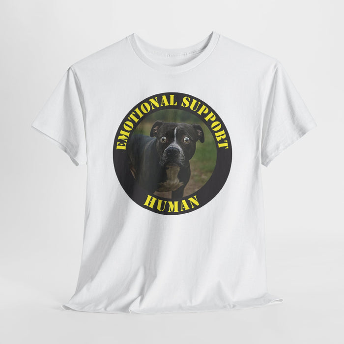 Emotional Support Human T-Shirt — Funny Dog Photo Tee for Pet Lovers