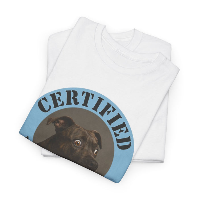 Certified Velcro Dog T-Shirt — Funny Rescue/Adopted Dog Tee