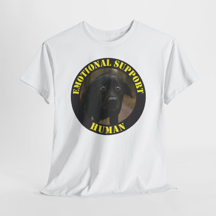 Emotional Support Human T-Shirt — Cute Black Lab Pet Lover Tee