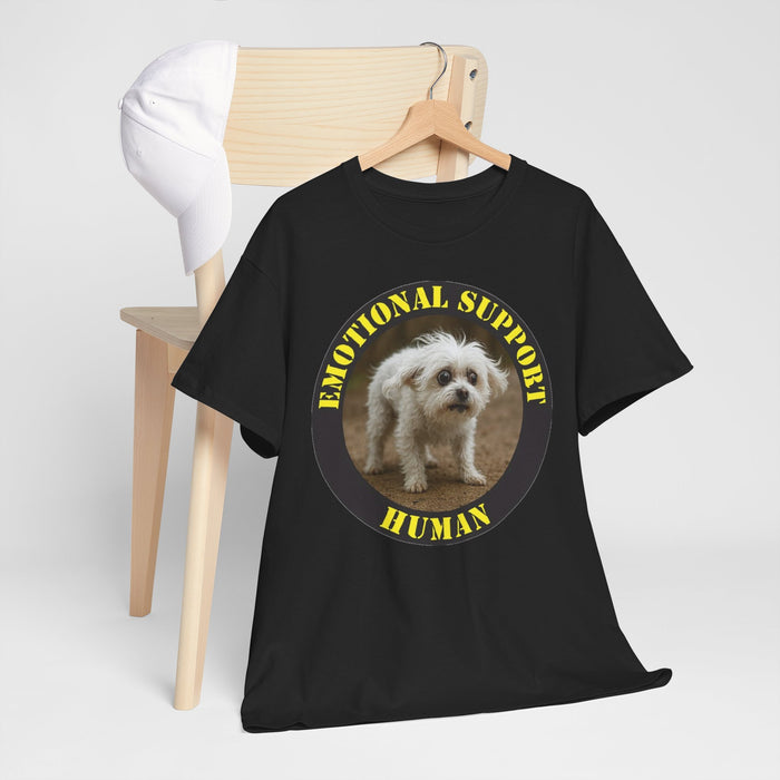 Emotional Support Human T-Shirt — Cute Dog Badge Tee for Pet Lovers