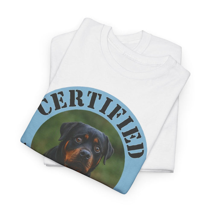 Certified Velcro Dog T‑Shirt — Funny Rottweiler Pet Owner Tee