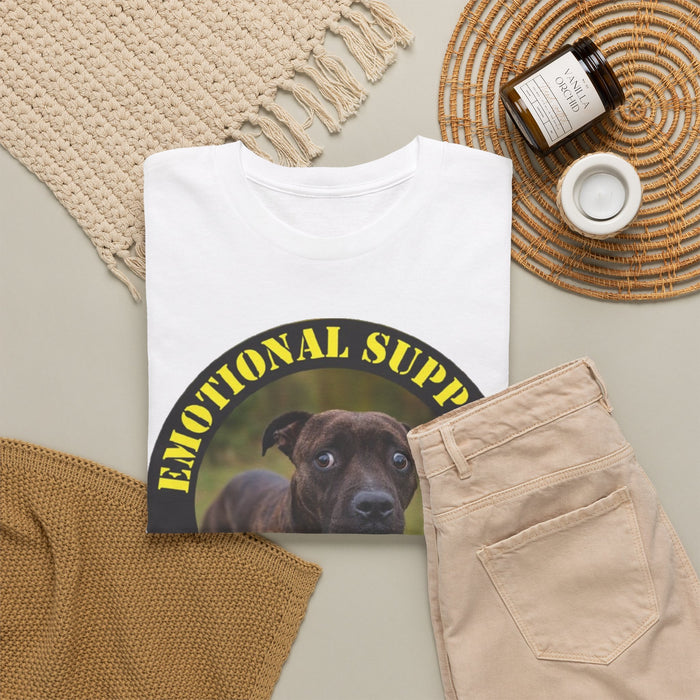 Pit Bull Emotional Support Human T-Shirt — Dog Photo Funny Support Animal Tee