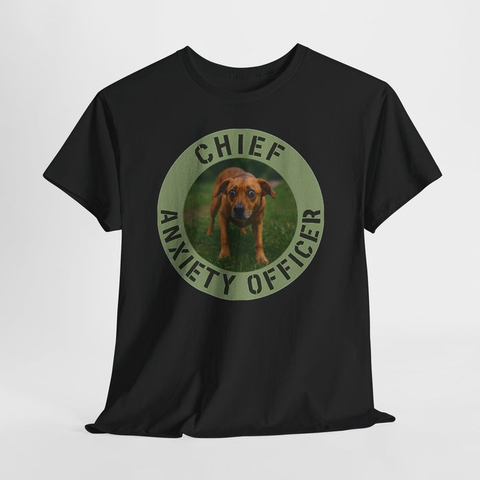 Chief Anxiety Officer T-Shirt — Funny Dog Graphic Tee for Pet Lovers