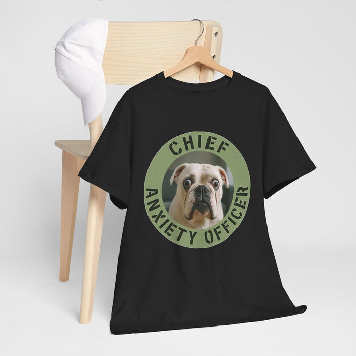 Chief Anxiety Officer T-Shirt – Funny Bulldog Pet Lover Tee