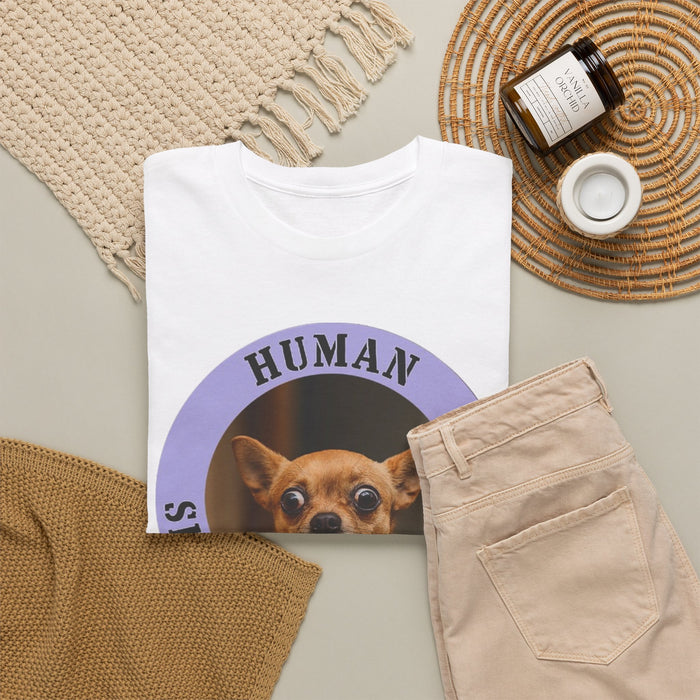 Dog Lover Tee — “Human Security Blanket” Chihuahua Graphic T-Shirt