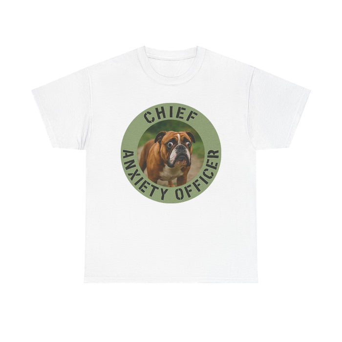 Chief Anxiety Officer T-Shirt — Cute Dog Graphic Tee for Dog Lovers