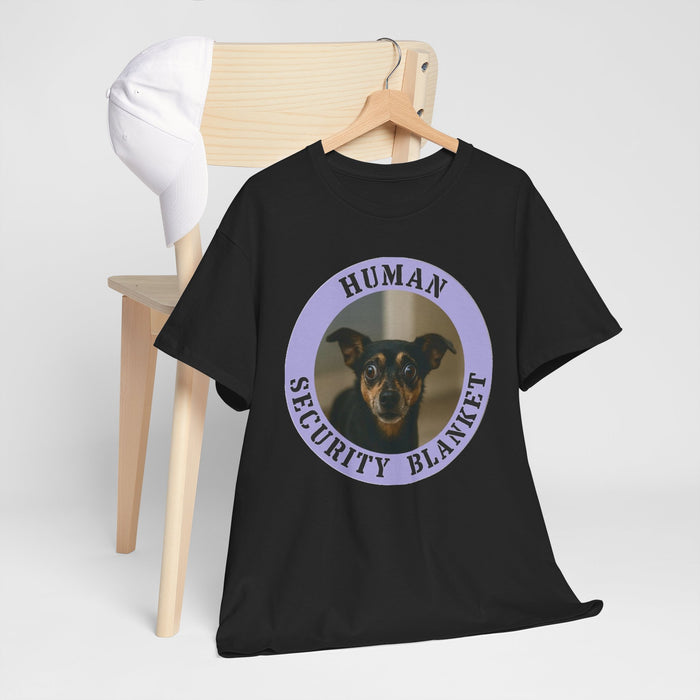 Human Security Blanket T-Shirt — Cute Dog Photo Tee