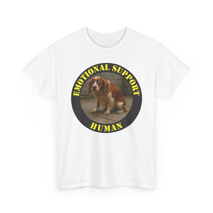 Emotional Support Human T‑Shirt — Cute Spaniel Pet Therapy Tee