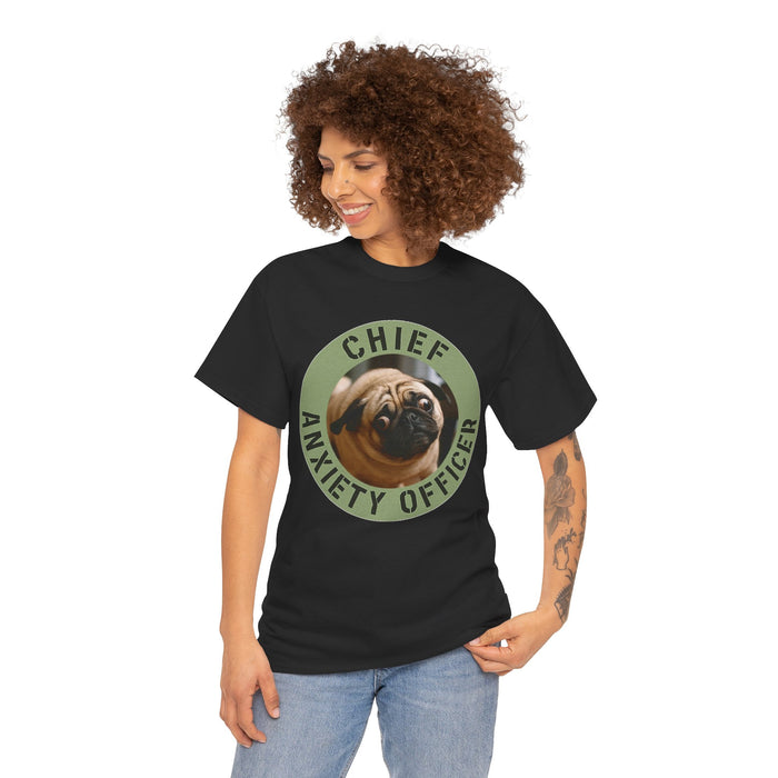 Chief Anxiety Officer T-Shirt — Funny Pug Dog Graphic Tee