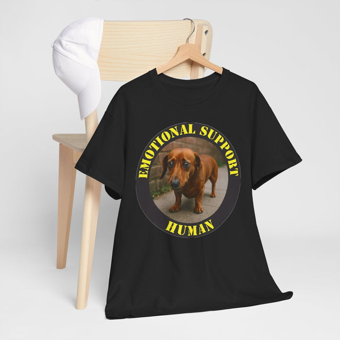 Emotional Support Human T-Shirt — Cute Dachshund Rescue Tee