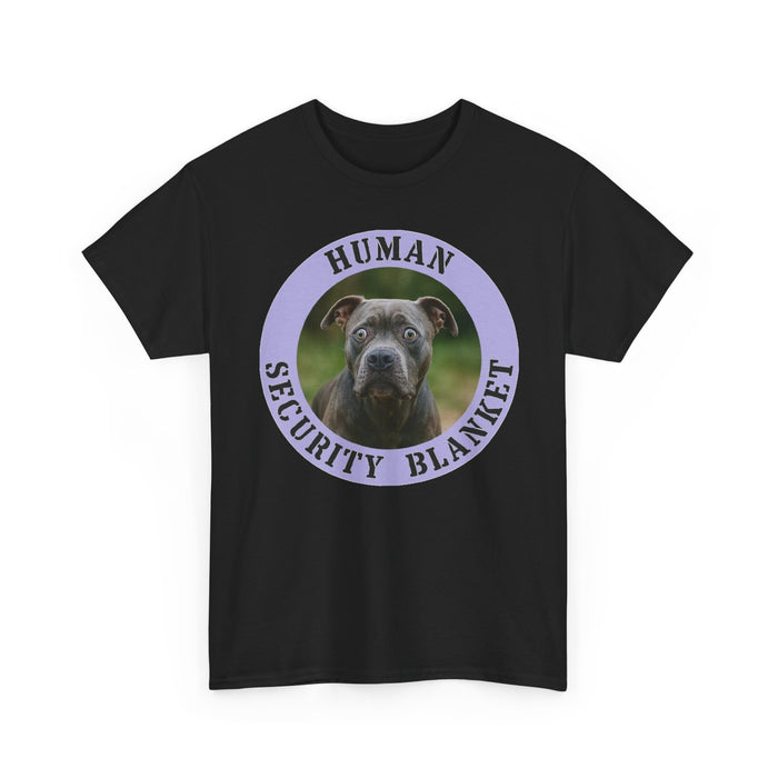 Pit Bull Human Security Blanket T-Shirt – Funny Dog Face Tee for Dog Lovers