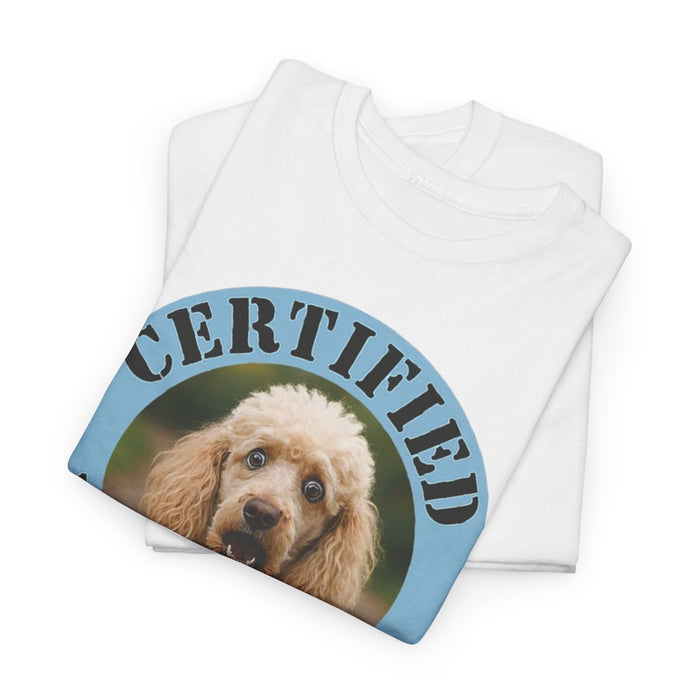 Poodle Certified Velcro Dog T‑Shirt — Funny Dog Lover Tee