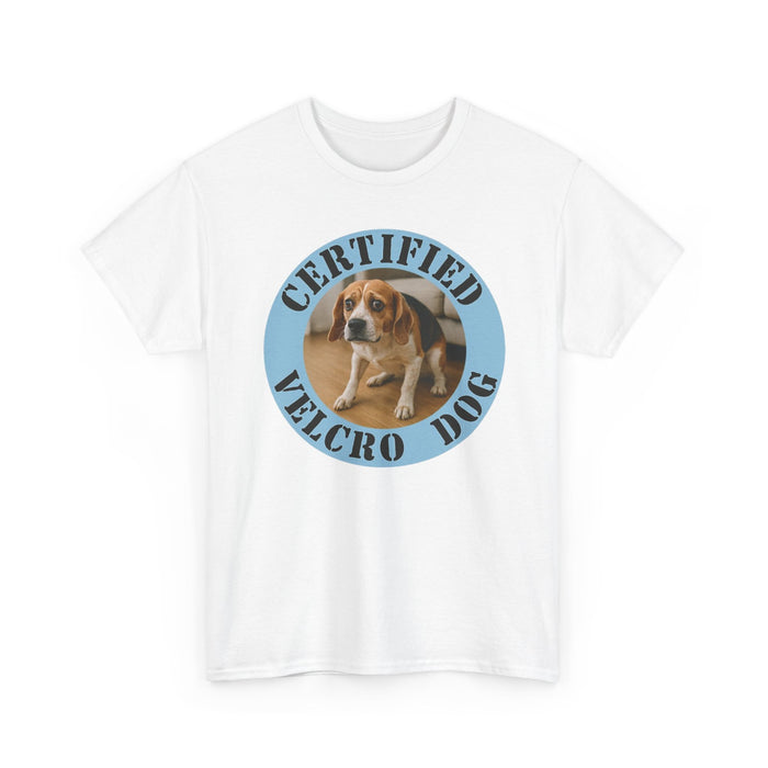 Certified Velcro Dog T-Shirt — Funny Beagle Graphic Tee for Dog Lovers