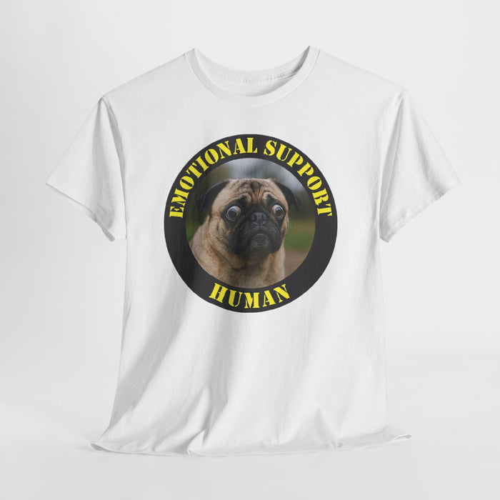 Emotional Support Human Tee — Pug Dog Graphic T-Shirt