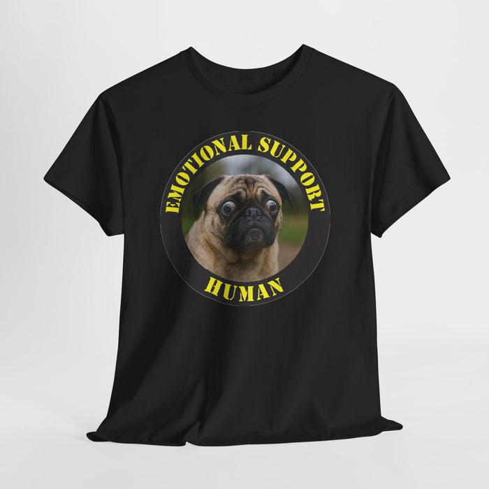 Emotional Support Human Tee — Pug Dog Graphic T-Shirt
