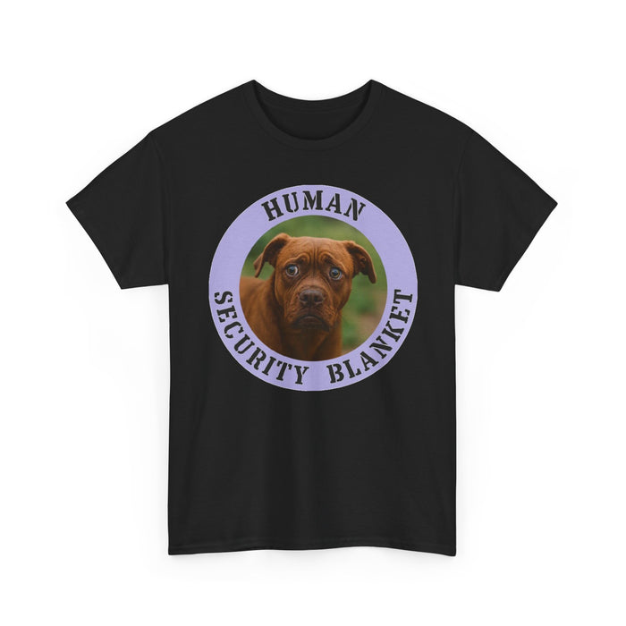 Pit Bull Dog “Human Security Blanket” T-Shirt — Cute Boxer Pup Graphic Tee