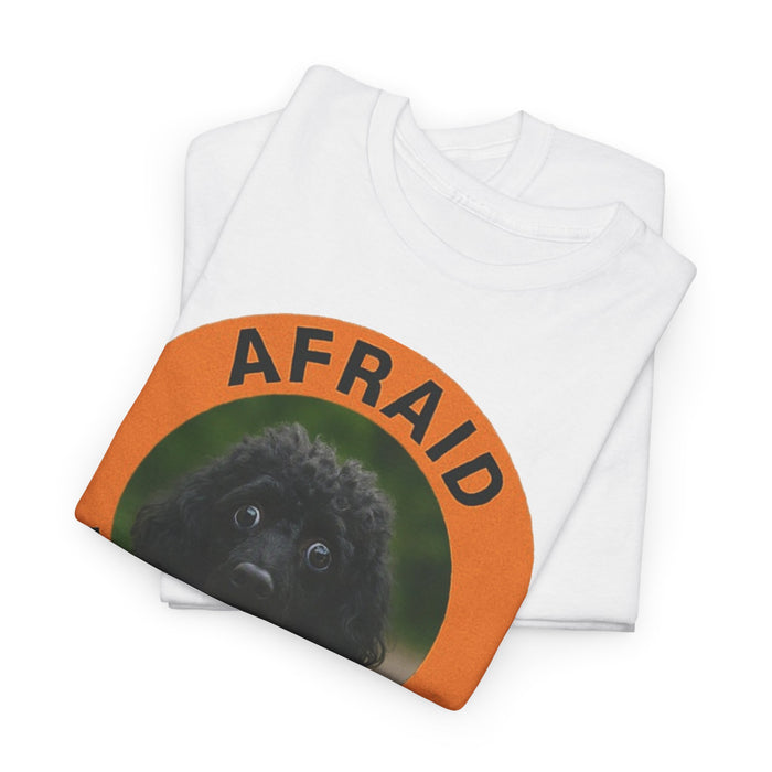 Afraid But Trying T‑Shirt — Cute Nervous Poodle Graphic Tee