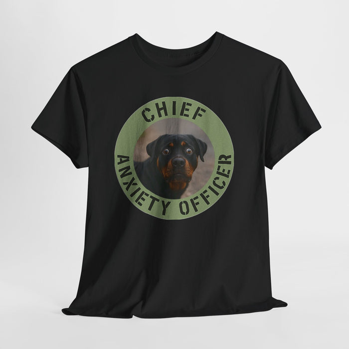 Chief Anxiety Officer Dog T-Shirt — Funny Rottweiler Pet Tee