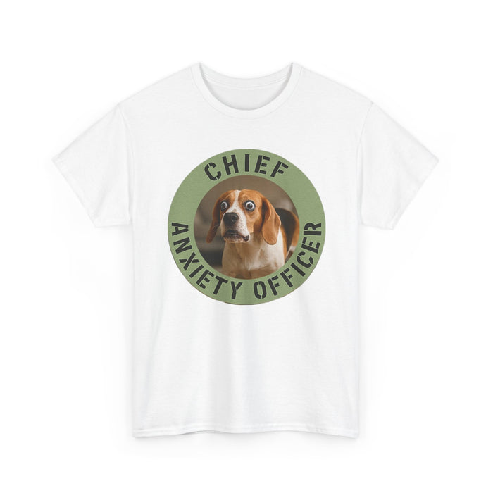 Chief Anxiety Officer T-Shirt — Cute Beagle Dog Graphic Tee