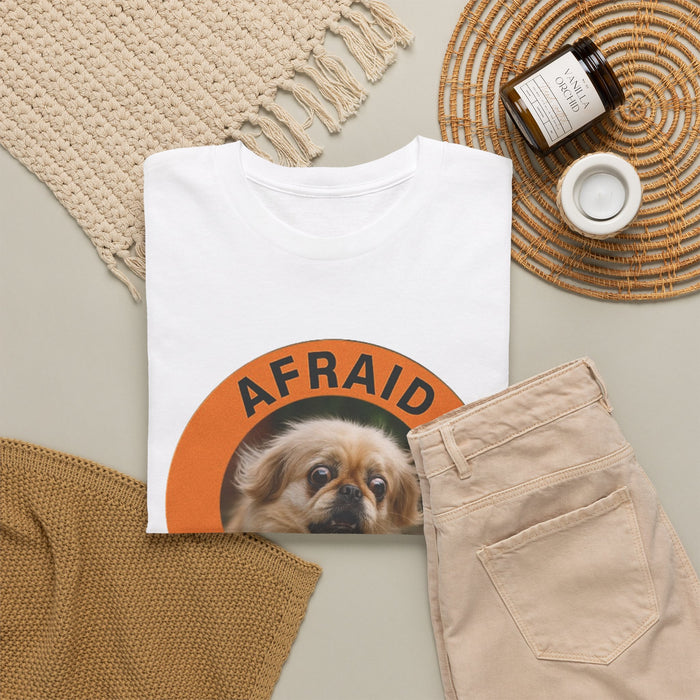 Afraid But Trying Tee — Cute Anxious Dog Graphic T-Shirt