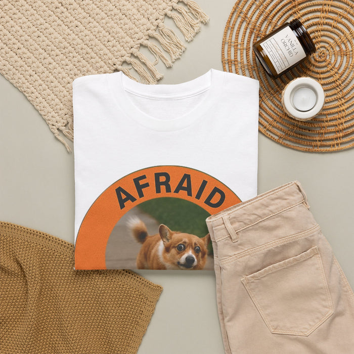 Corgi "Afraid But Trying" T-Shirt — Cute Encouragement Tee