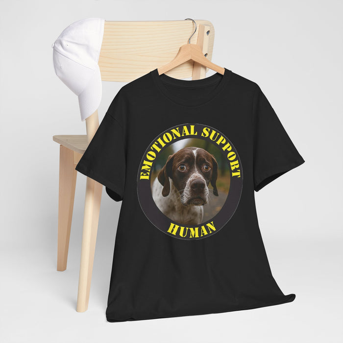 Emotional Support Human T-Shirt – Funny Dog Face Graphic Tee for Pet Lovers