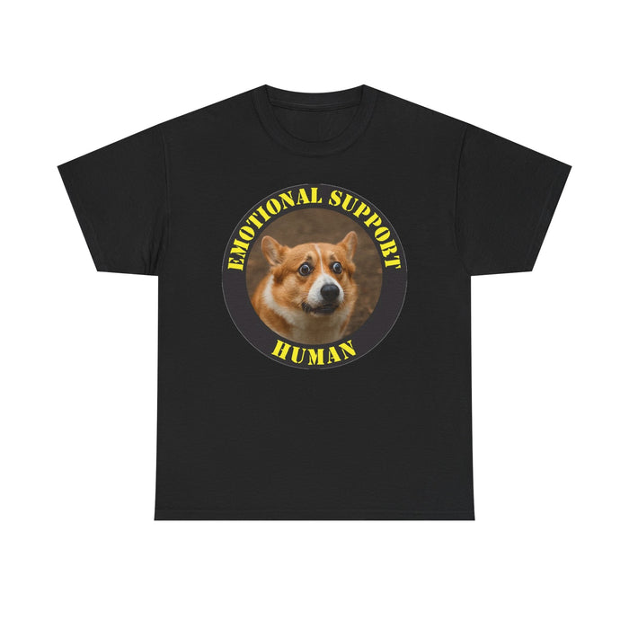Emotional Support Human Tee — Cute Corgi Graphic T‑Shirt
