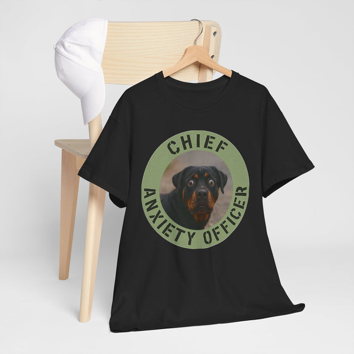 Chief Anxiety Officer Dog T-Shirt — Funny Rottweiler Pet Tee