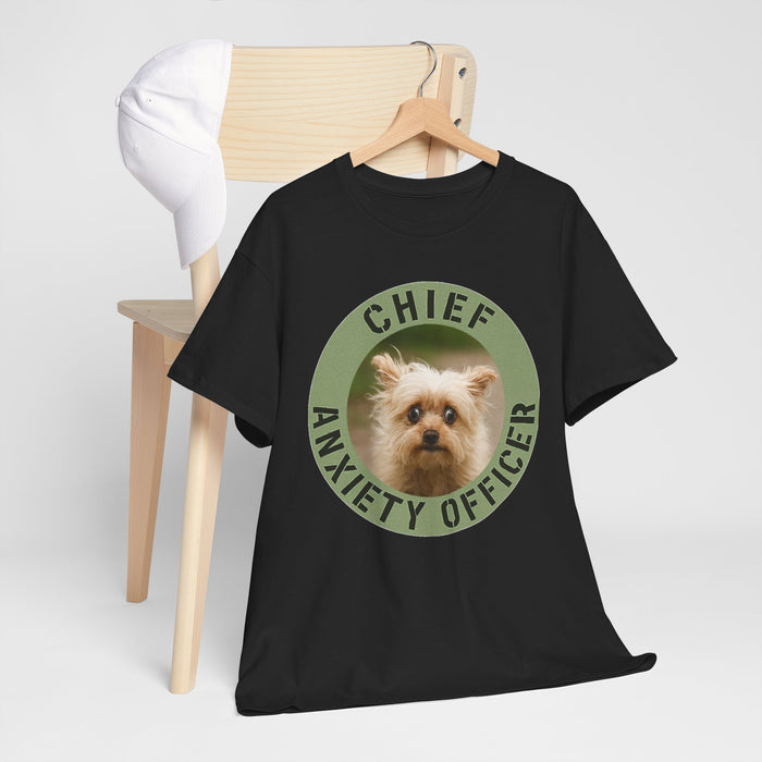 Chief Anxiety Officer T-Shirt — Cute Dog Graphic Tee for Dog Lovers