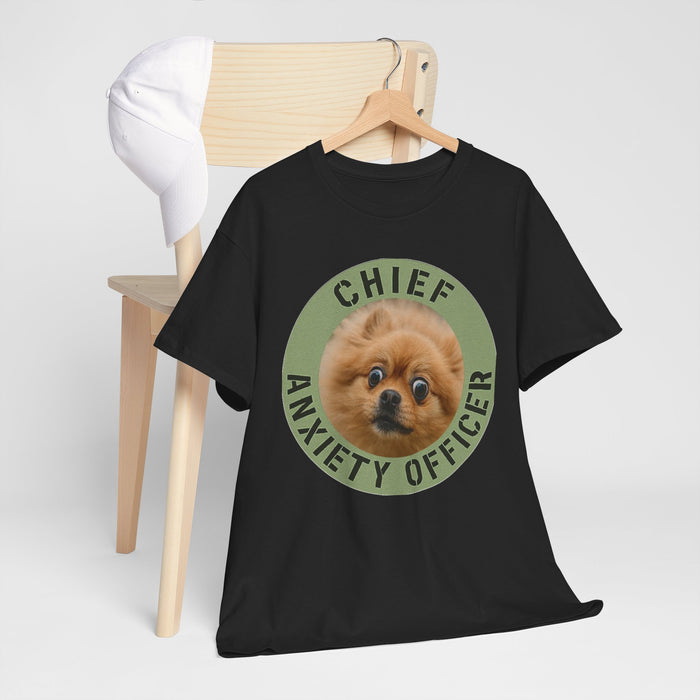 Chief Anxiety Officer Tee — Funny Pomeranian Graphic T-Shirt