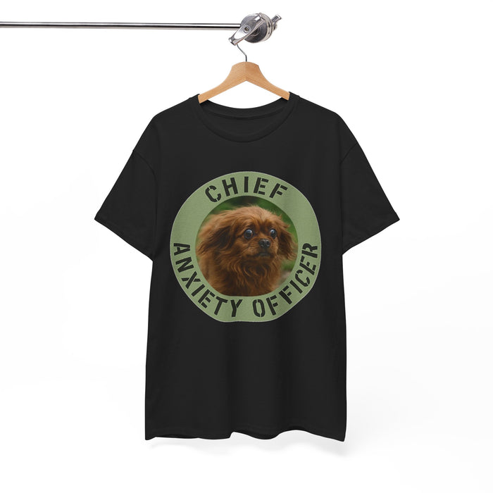 T-Shirt — "Chief Anxiety Officer" Cute Pekingese Dog Graphic Tee