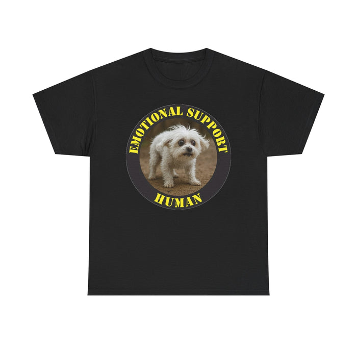 Emotional Support Human T-Shirt — Cute Dog Badge Tee for Pet Lovers