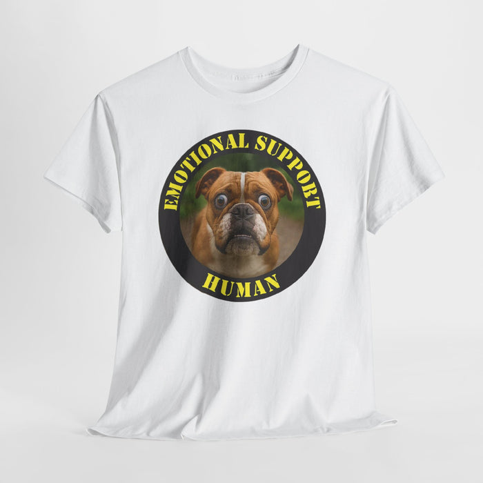 Emotional Support Human T‑Shirt – Funny Bulldog Pet Lover Tee