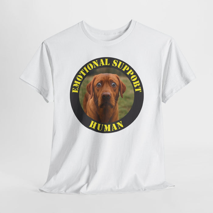 Emotional Support Human Tee – Funny Dog Photo Graphic T-Shirt