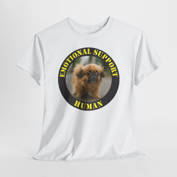 Emotional Support Human T‑Shirt — Cute Pekingese Dog Graphic Tee