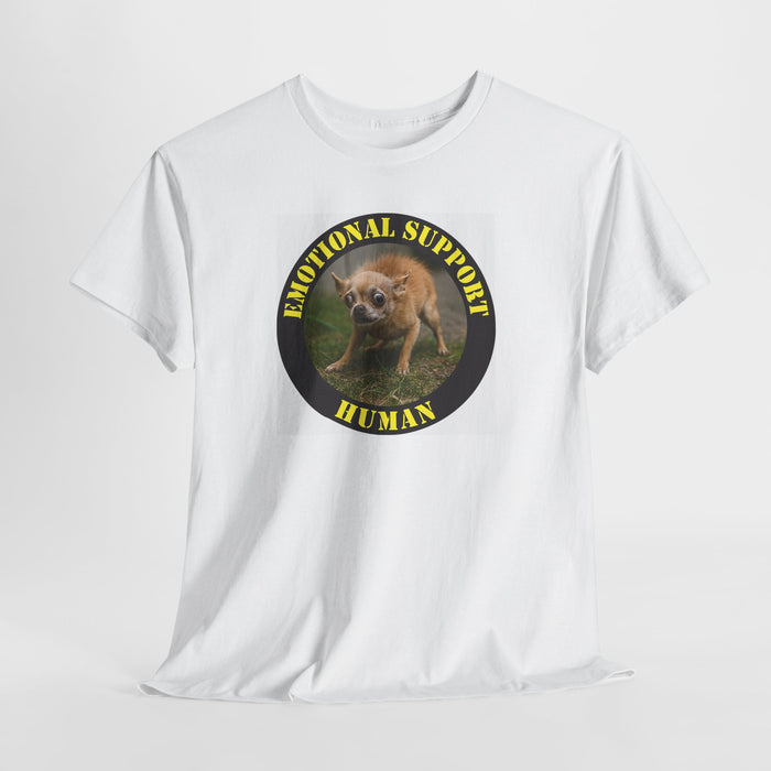 Emotional Support Human T‑Shirt — Funny Rescue Dog Badge Tee