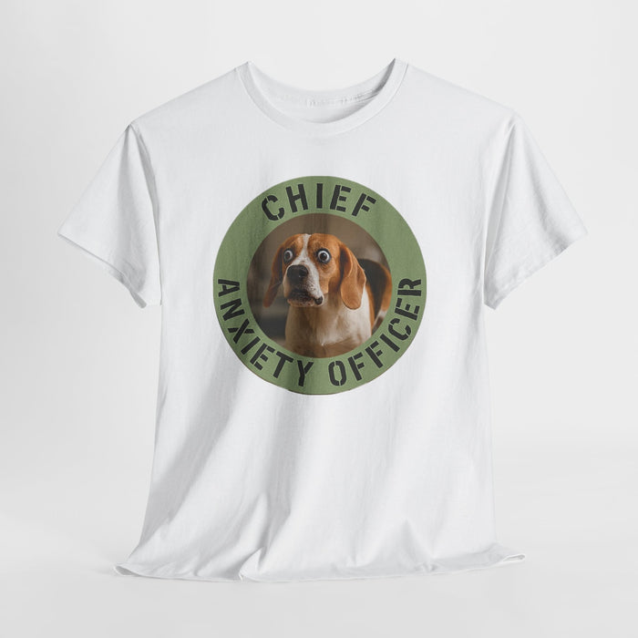 Chief Anxiety Officer T-Shirt — Cute Beagle Dog Graphic Tee