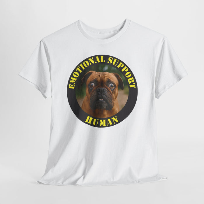 Emotional Support Human T‑Shirt — Cute Pug Pet Lover Tee