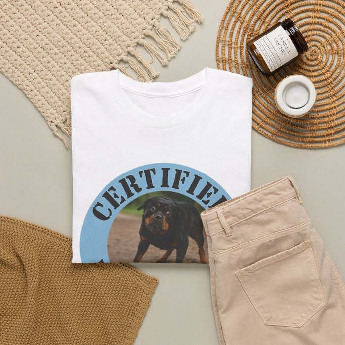 Certified Velcro Dog T‑Shirt — Funny Dog Owner Tee
