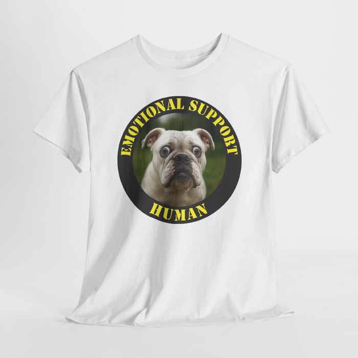 Emotional Support Human T‑Shirt — Cute Bulldog Therapy Tee
