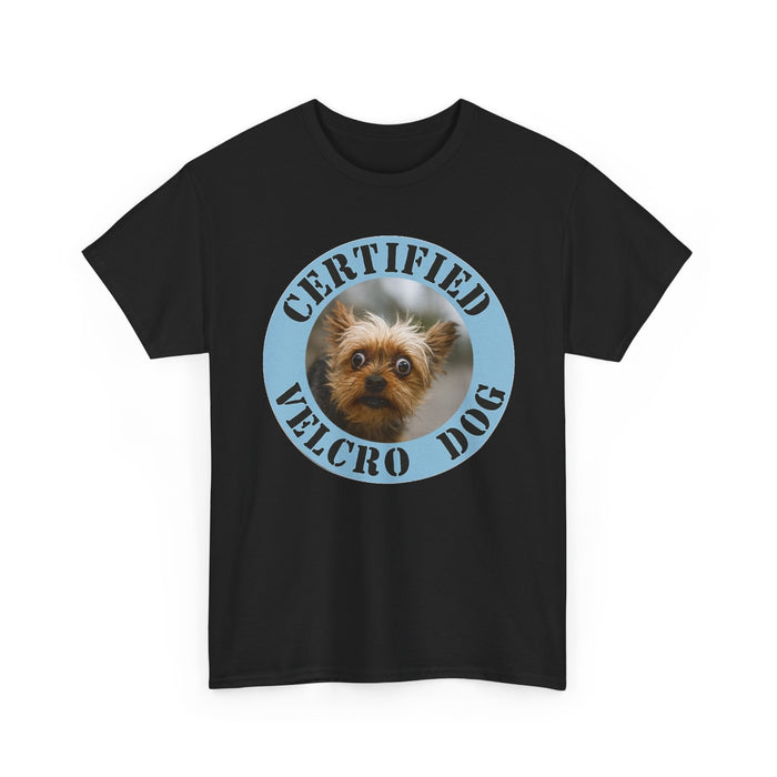 Certified Velcro Dog T‑Shirt — Funny Cute Yorkie Face Tee