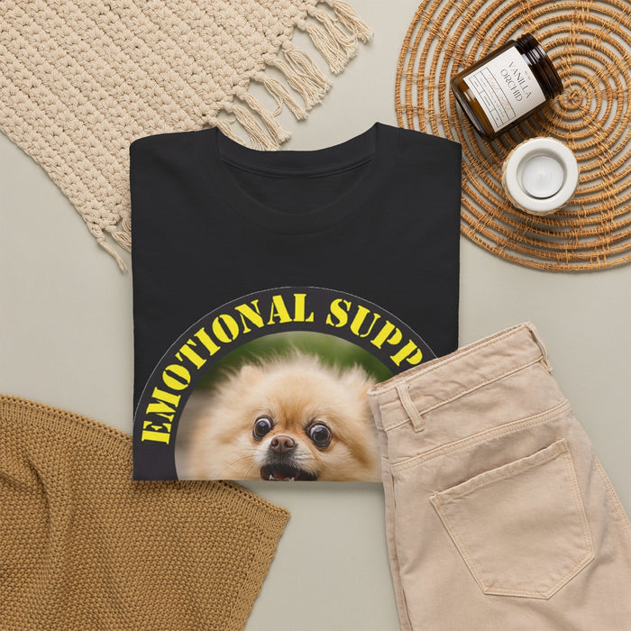 Emotional Support Human T‑Shirt — Cute Pomeranian Therapy Dog Tee