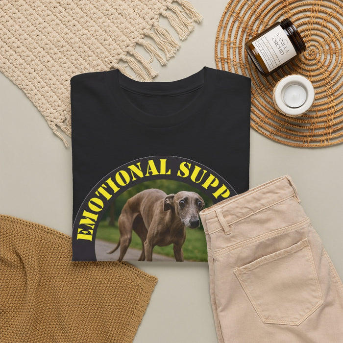 Emotional Support Human T-Shirt — Funny Dog/Whippet Rescue Tee