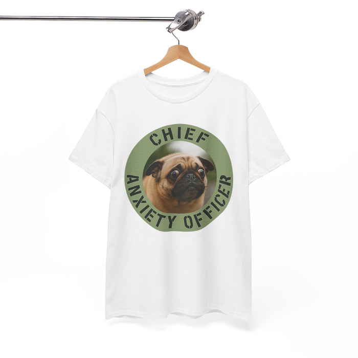 Chief Anxiety Officer Tee — Funny Pug Graphic T-Shirt